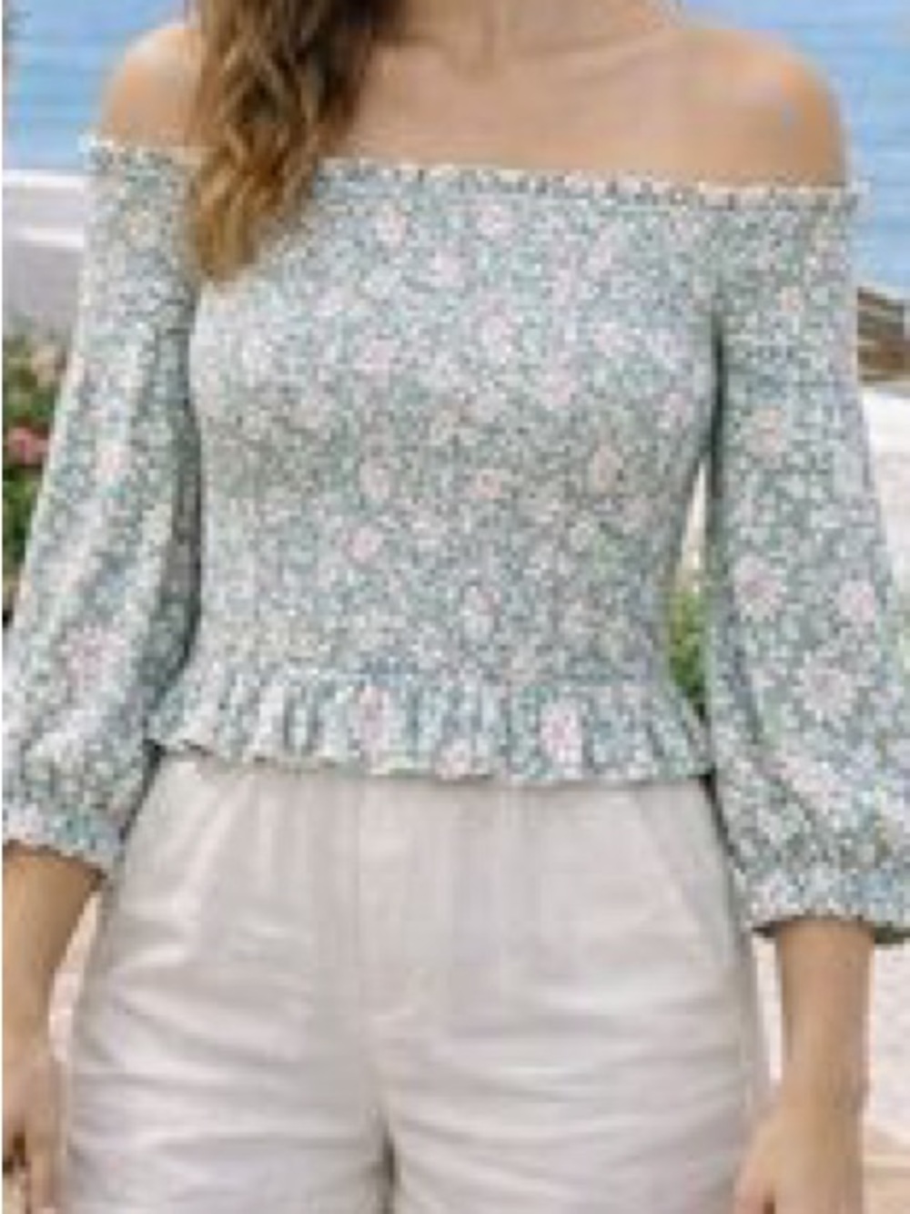 New LOFT Beach Smock Crop Top Floral size XS